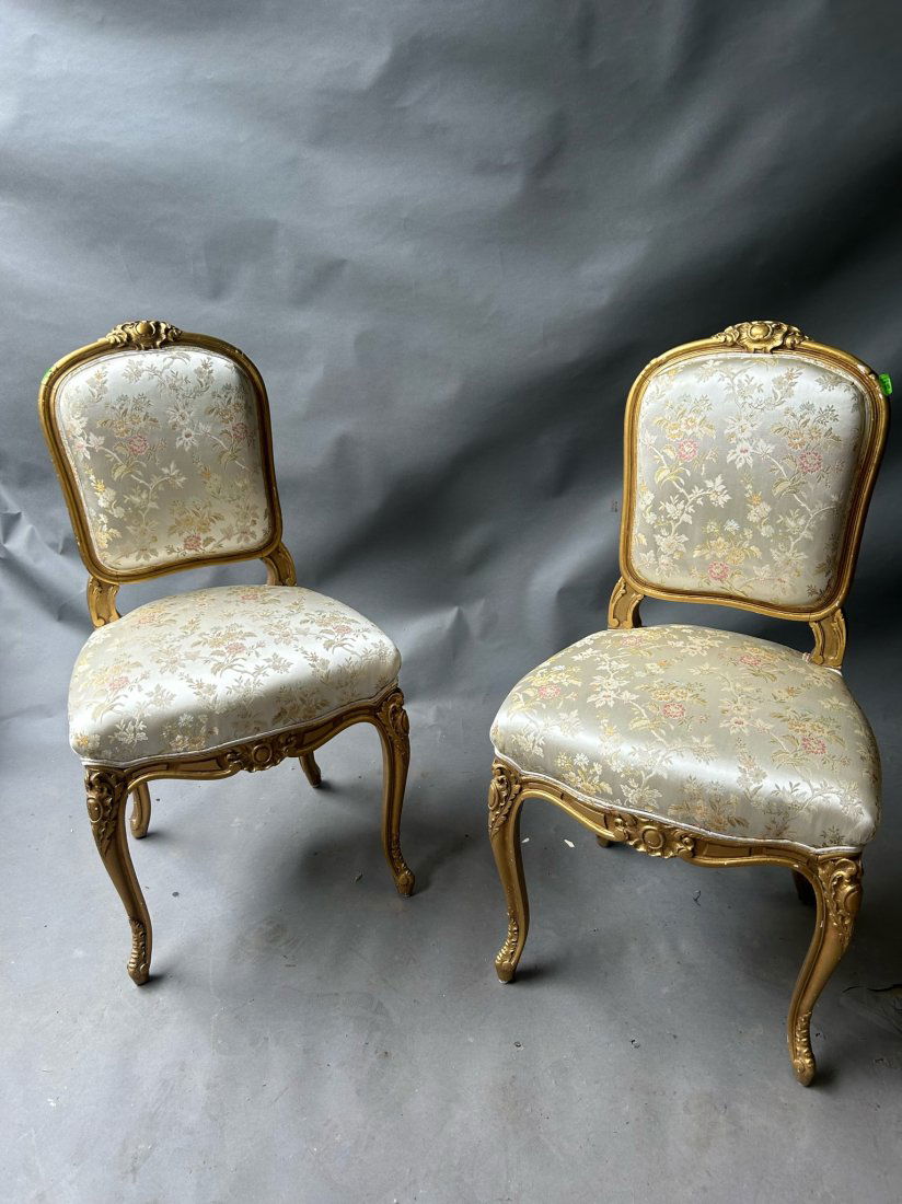 Great pair of late 19th- early 20th Century French upholstered chairs (1 of 7)