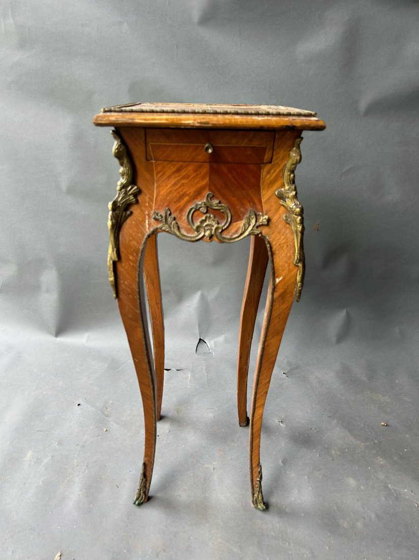 Bronze Mounted French Kingwood Side Table with Drawer (1 of 9)
