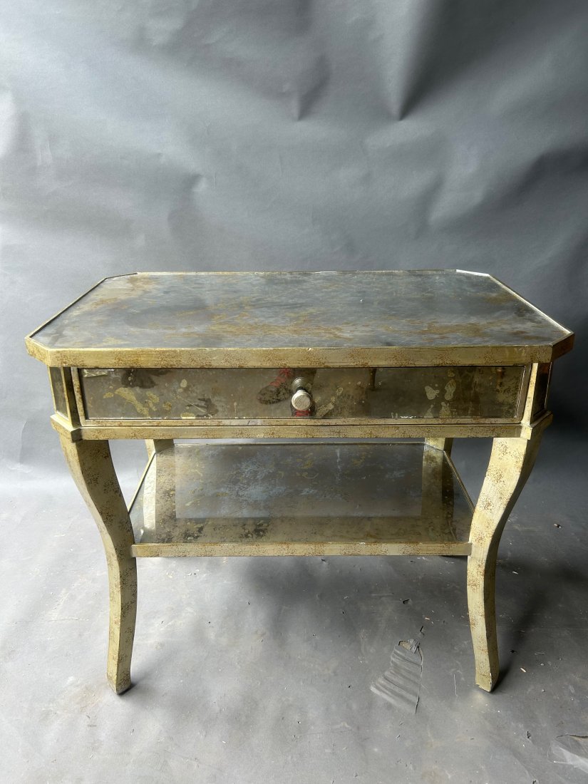 Designer Mirrored Side Table with Drawer (1 of 10)