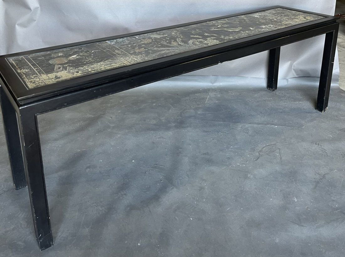 Vintage or Semi- Antique Lacquered Polychrome Console with Birds and Foliage (1 of 8)