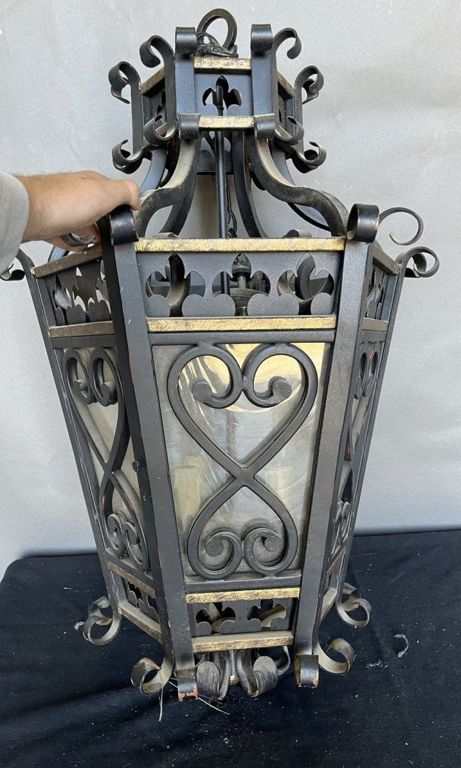 French Wrought Iron Lantern: French Wrought Iron Lantern38H x 24W x 24D inches