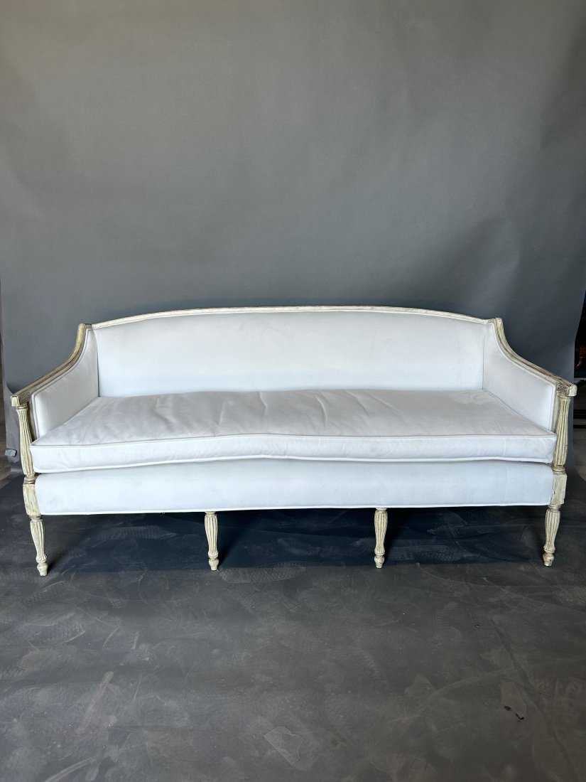 19th- early 20th Century French Painted Sofa from a Sea Island Designer's Estate: 19th- early 20th Century French Painted Sofa from a Sea Island Designer's Estate