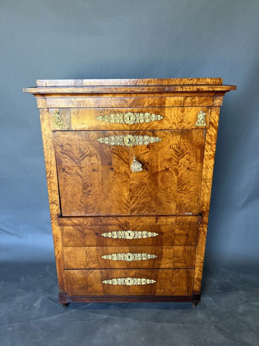 19th Century French Bronze Mounted Walnut Secretaire Abbatant (1 of 20)