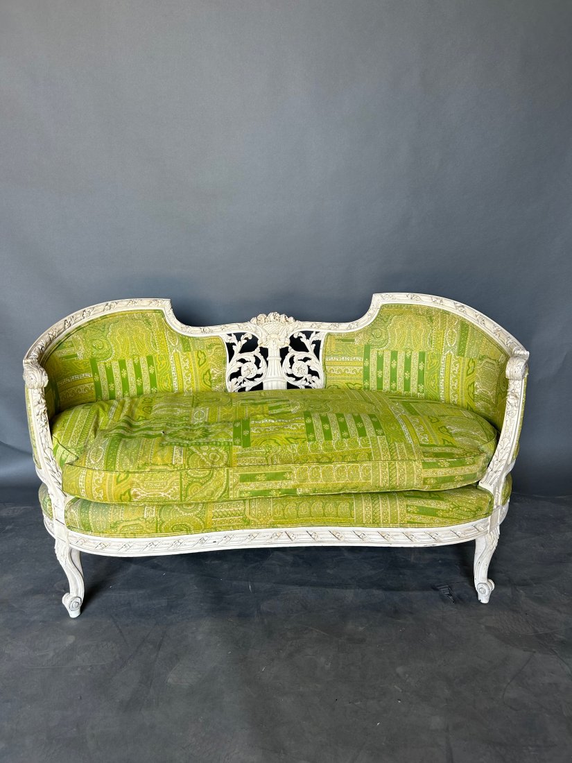 Upholstered French Settee: Upholstered French Settee