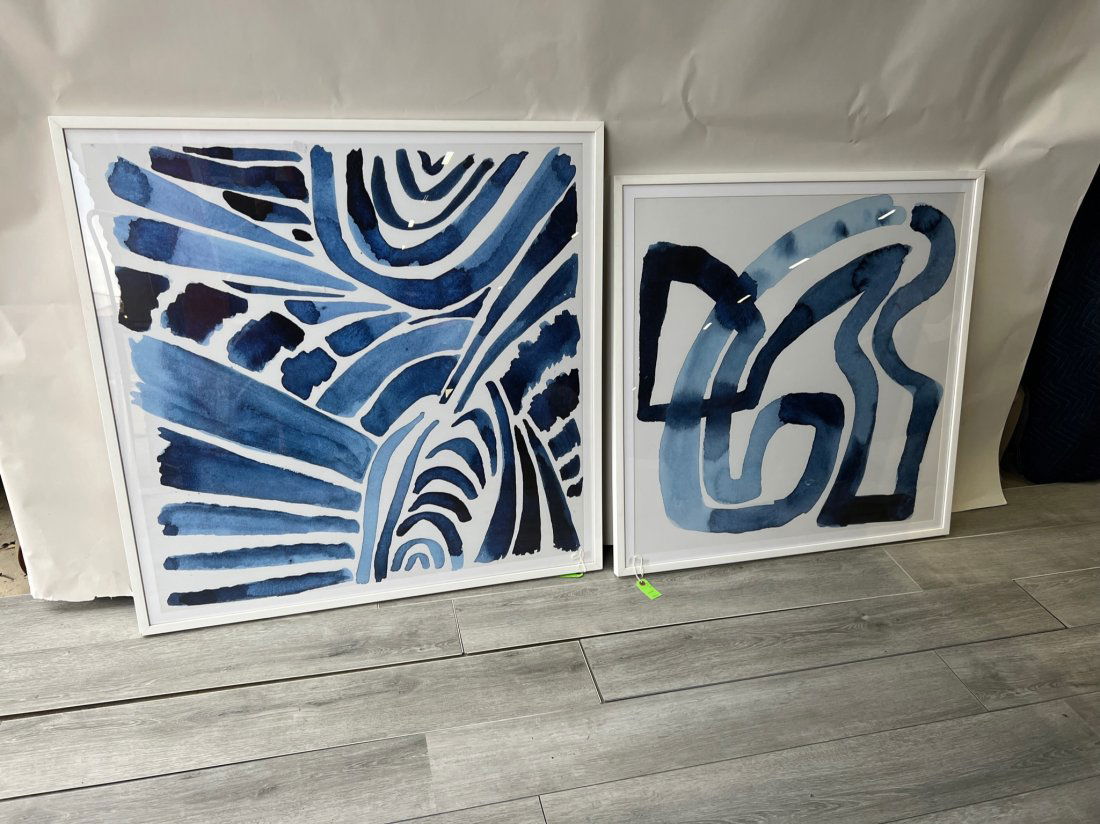 Set of Two Framed Pieces of Modern Art (1 of 8)