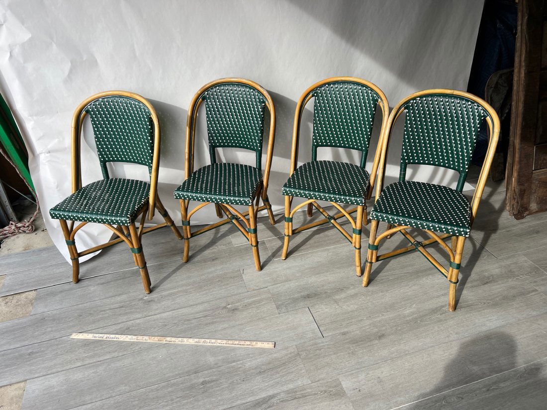 Set of 4 French Bistro Rattan Chairs (1 of 14)