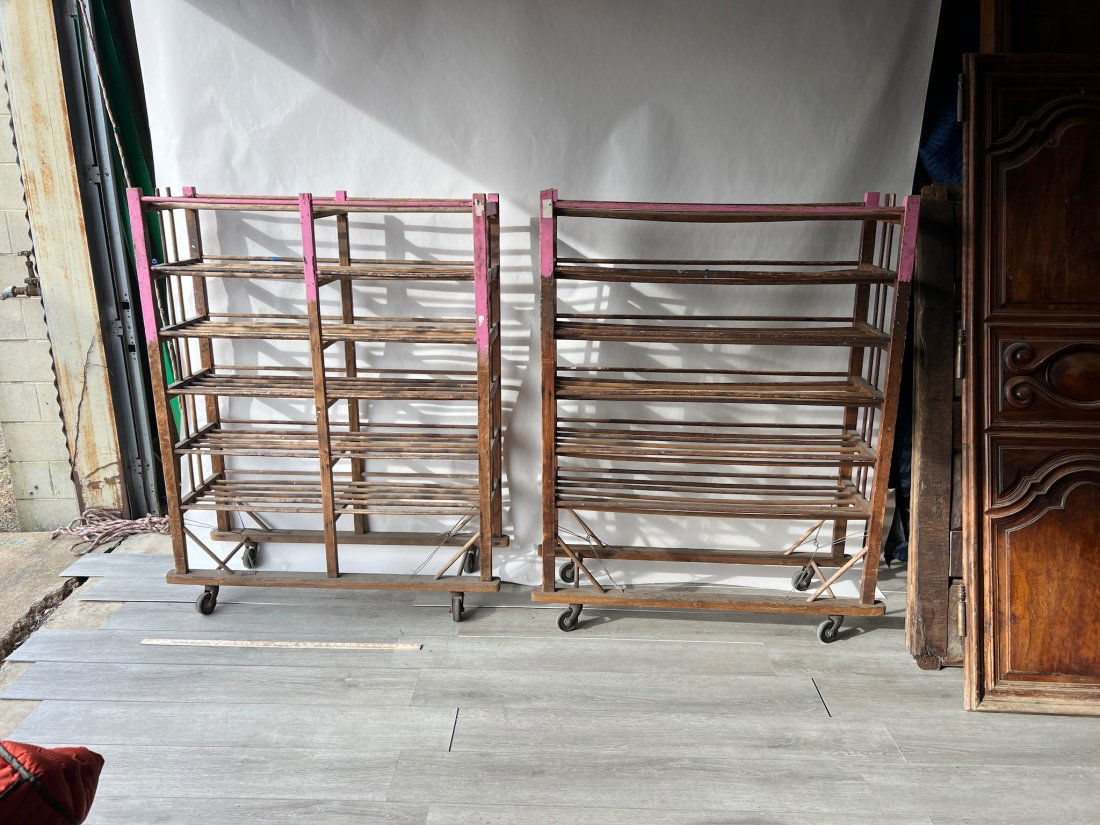 Pair of Wood Rolling Racks (1 of 10)