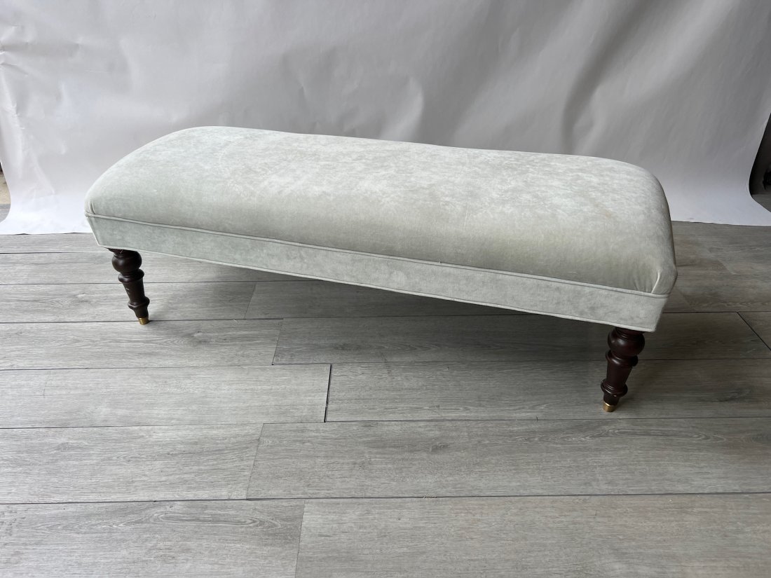 Modern George Smith Style Velvet Upholstered Bench (1 of 9)