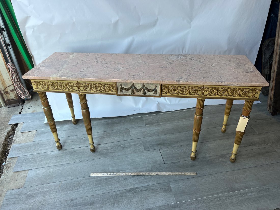 19th- early 20th Century Adams Style Marble Top Console: 19th- early 20th Century Adams Style Marble Top Console