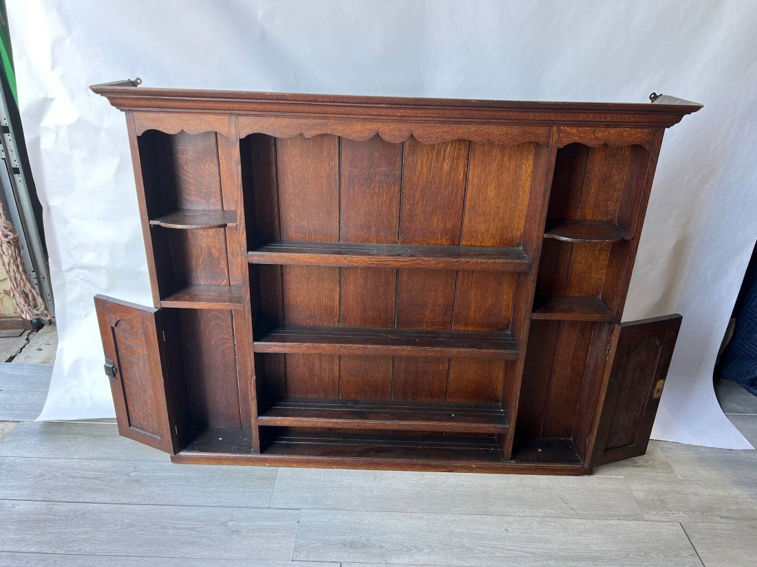 19th Century Welsh Oak Plate Rack (1 of 8)