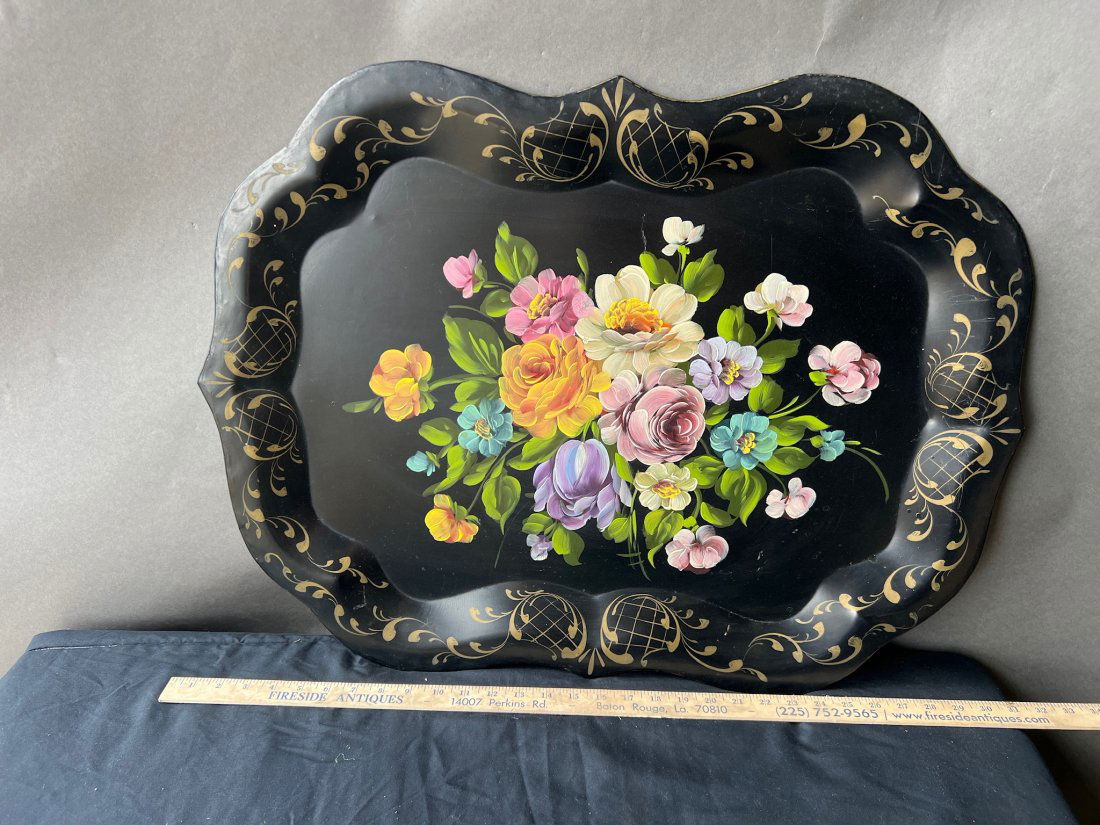 19th- 20th Century Painted Tole Tray (1 of 6)