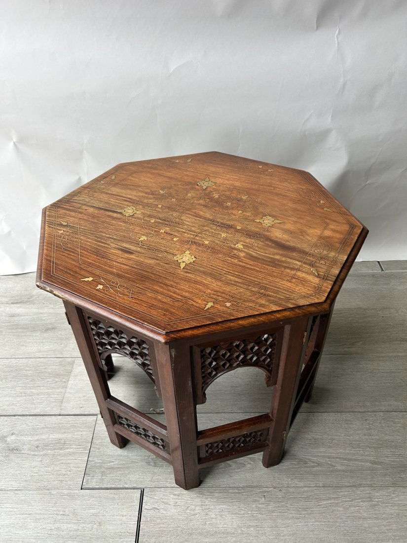 19th Century Inlaid Anglo Indian Campaign Table (1 of 8)