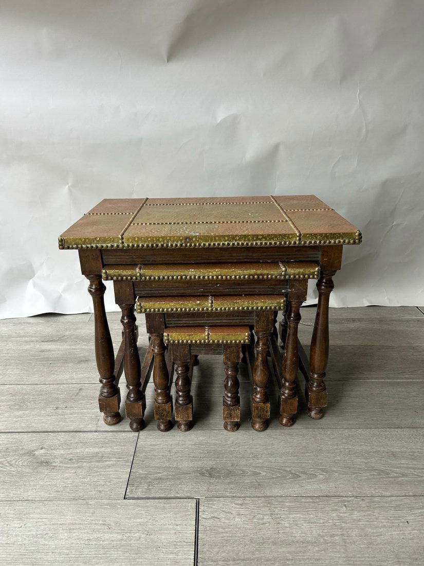 Set of Hammered Brass Nesting Tables (1 of 9)