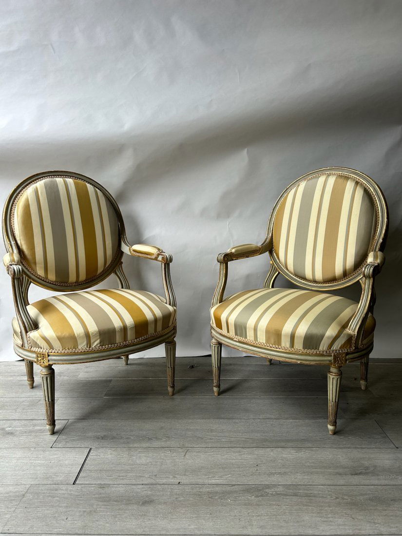 Pair of 19th Century French Paint Decorated Armchairs (1 of 11)