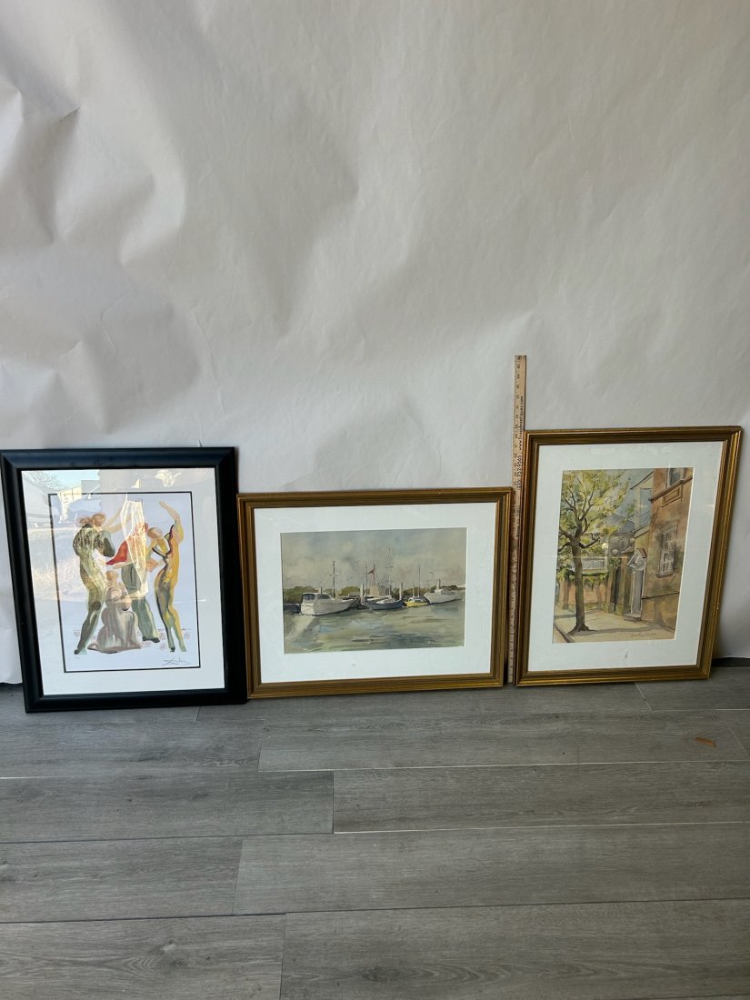 Grouping of 3 framed lithographs / prints , including Dali (1 of 5)