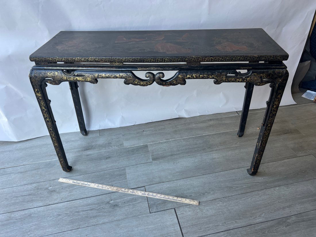 Antique Lacquered Chinoiserie Console (1 of 11)