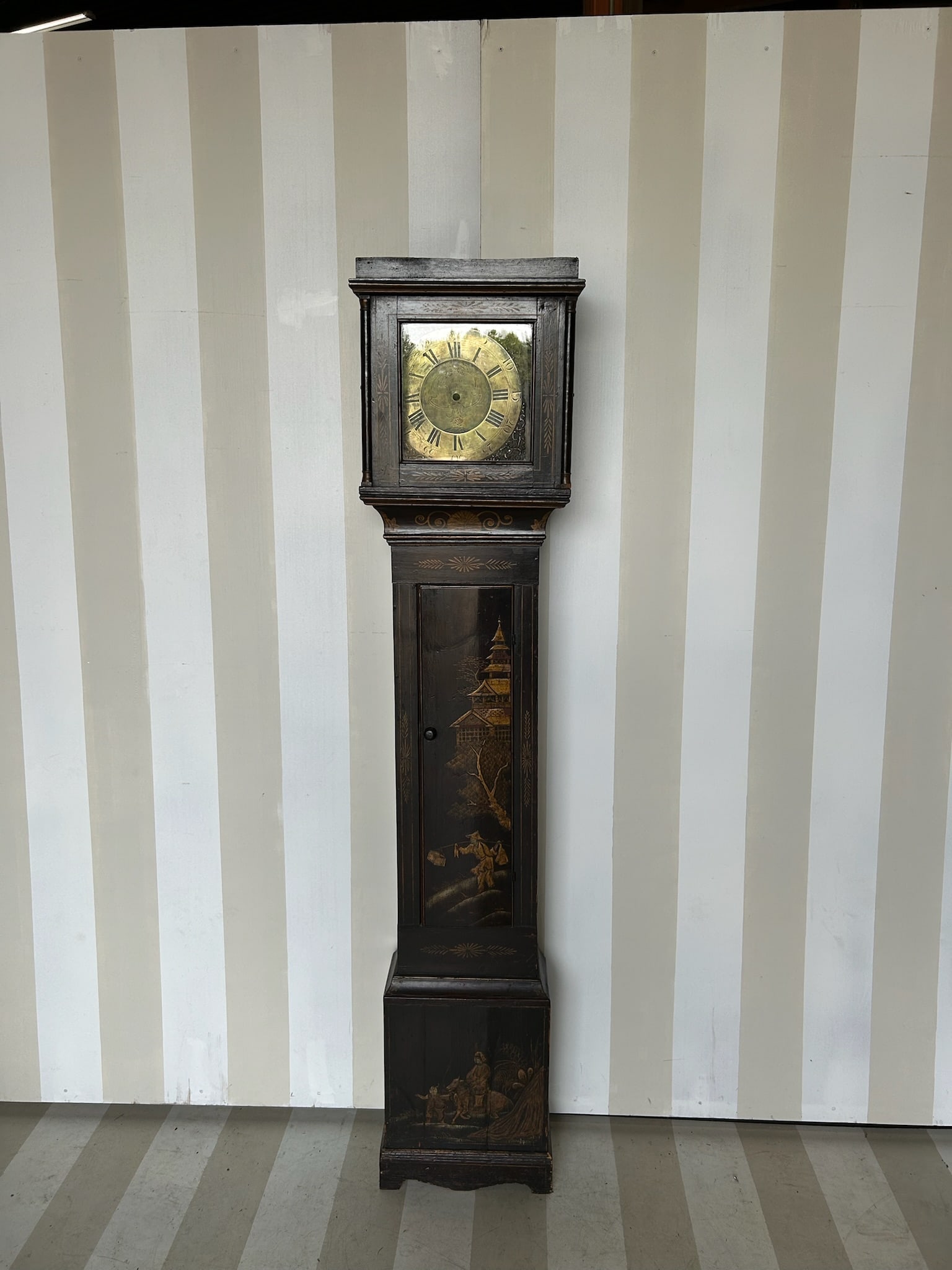 18th Century English Chinoiserie Clock: 18th Century English Chinoiserie Clock
