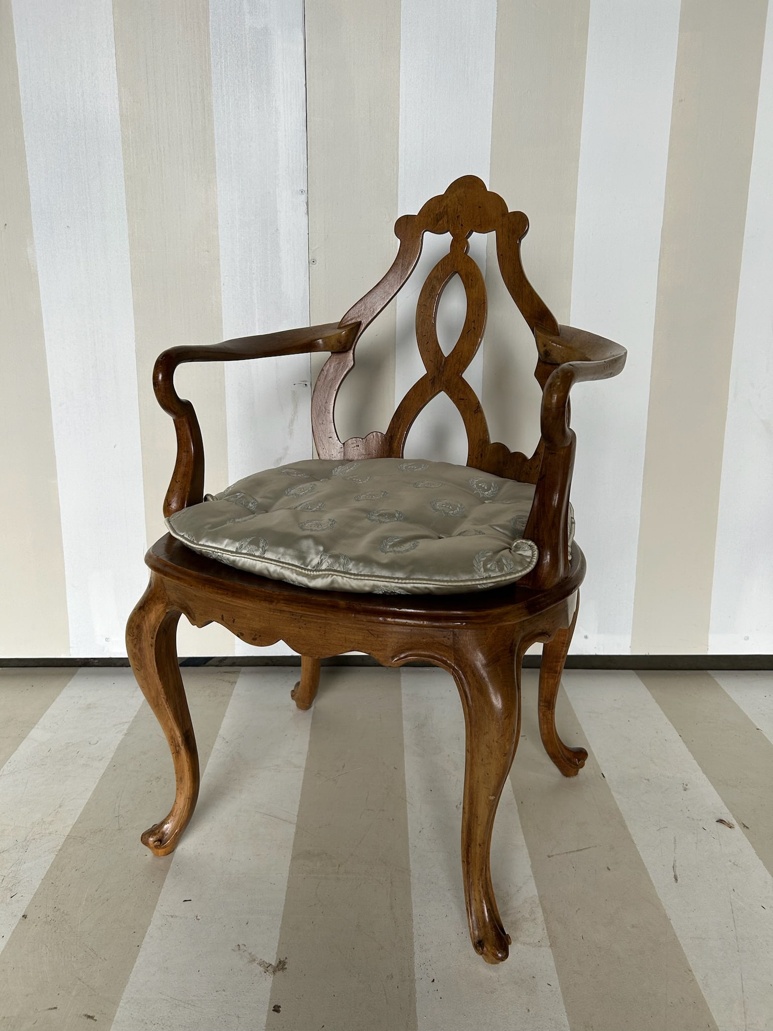 Vintage French/Italian Desk Chair with Caned Seat: Vintage French/Italian Desk Chair with Caned Seat