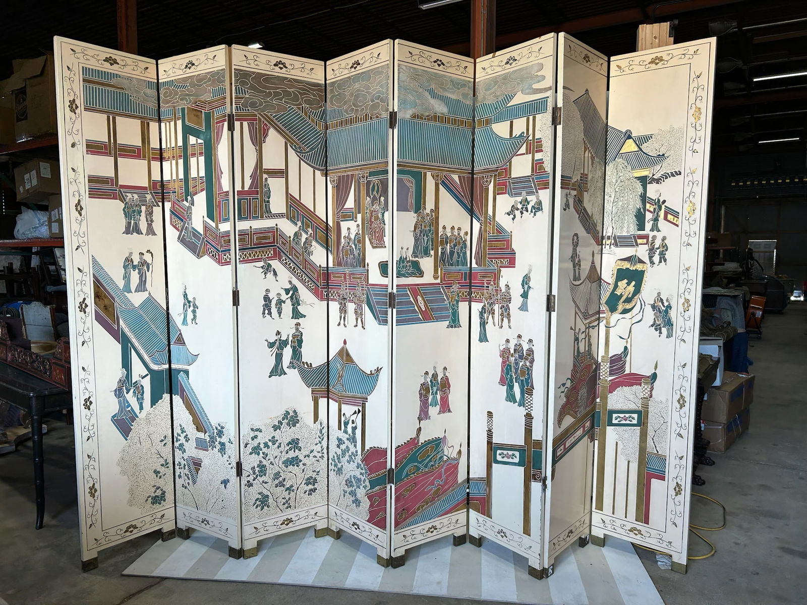 Unique 8 Panel Lacquered Screen (1 of 8)