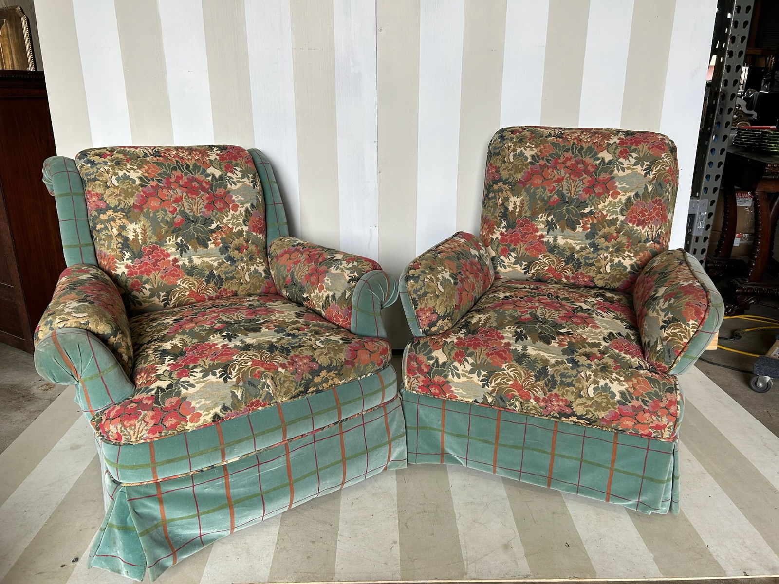 Custom Designer Chairs with Chintz and Cotton Velvet (1 of 14)