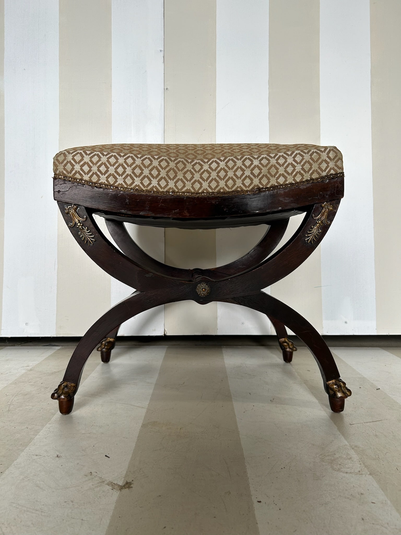19th- early 20th Century Curule Bench: 19th- early 20th Century Curule Bench