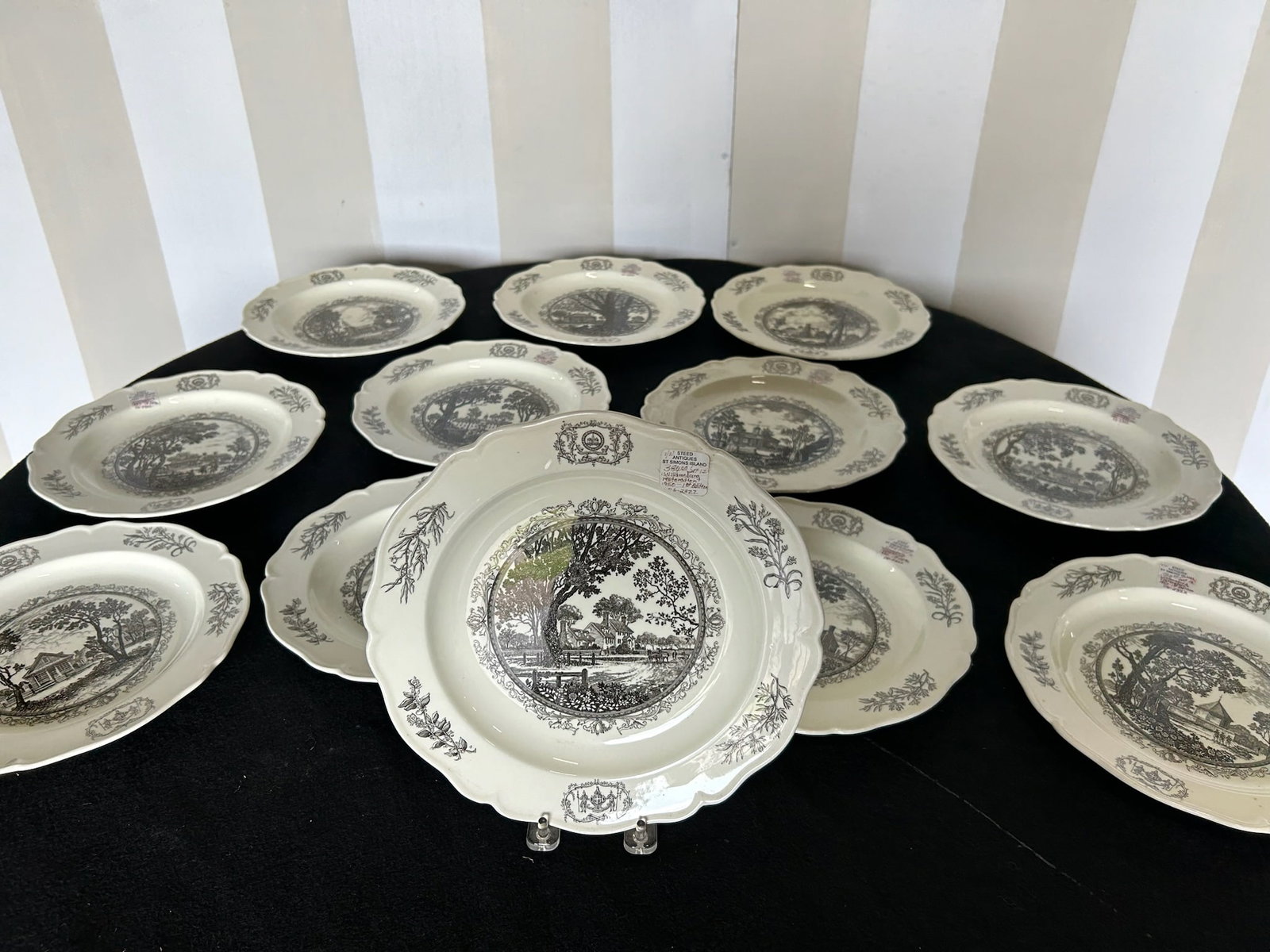 Set of 12 Plates with scenes from Colonial Williamsburg: Set of 12 Plates with scenes from Colonial Williamsburg