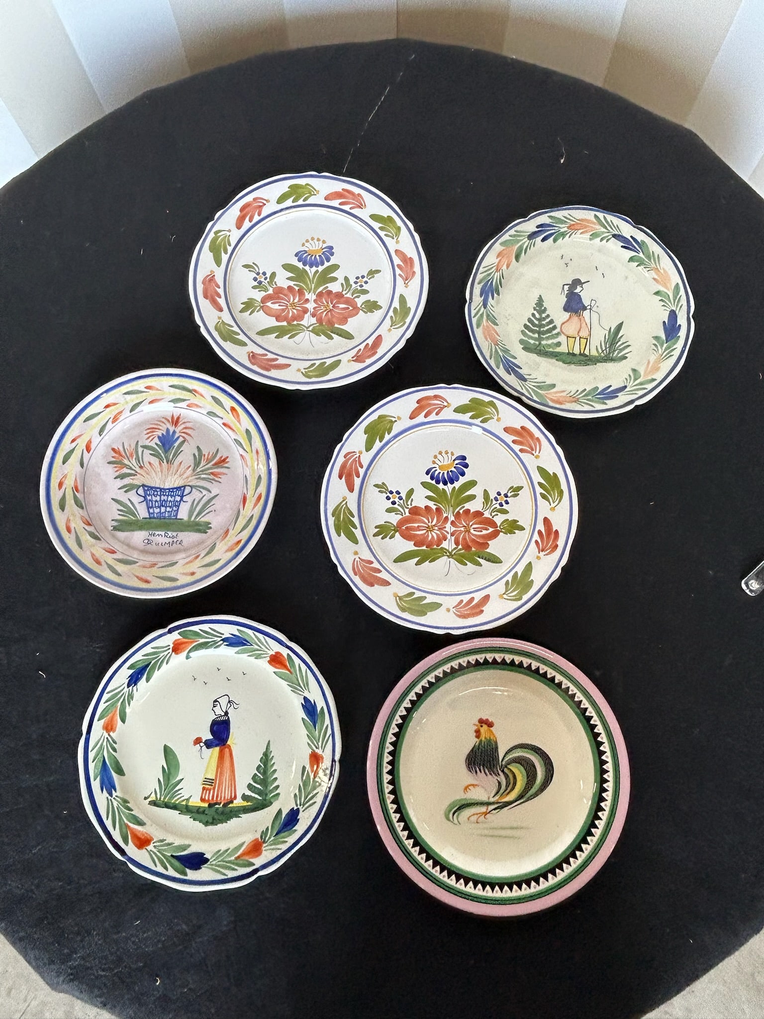 6 French Quimper Plates (1 of 15)
