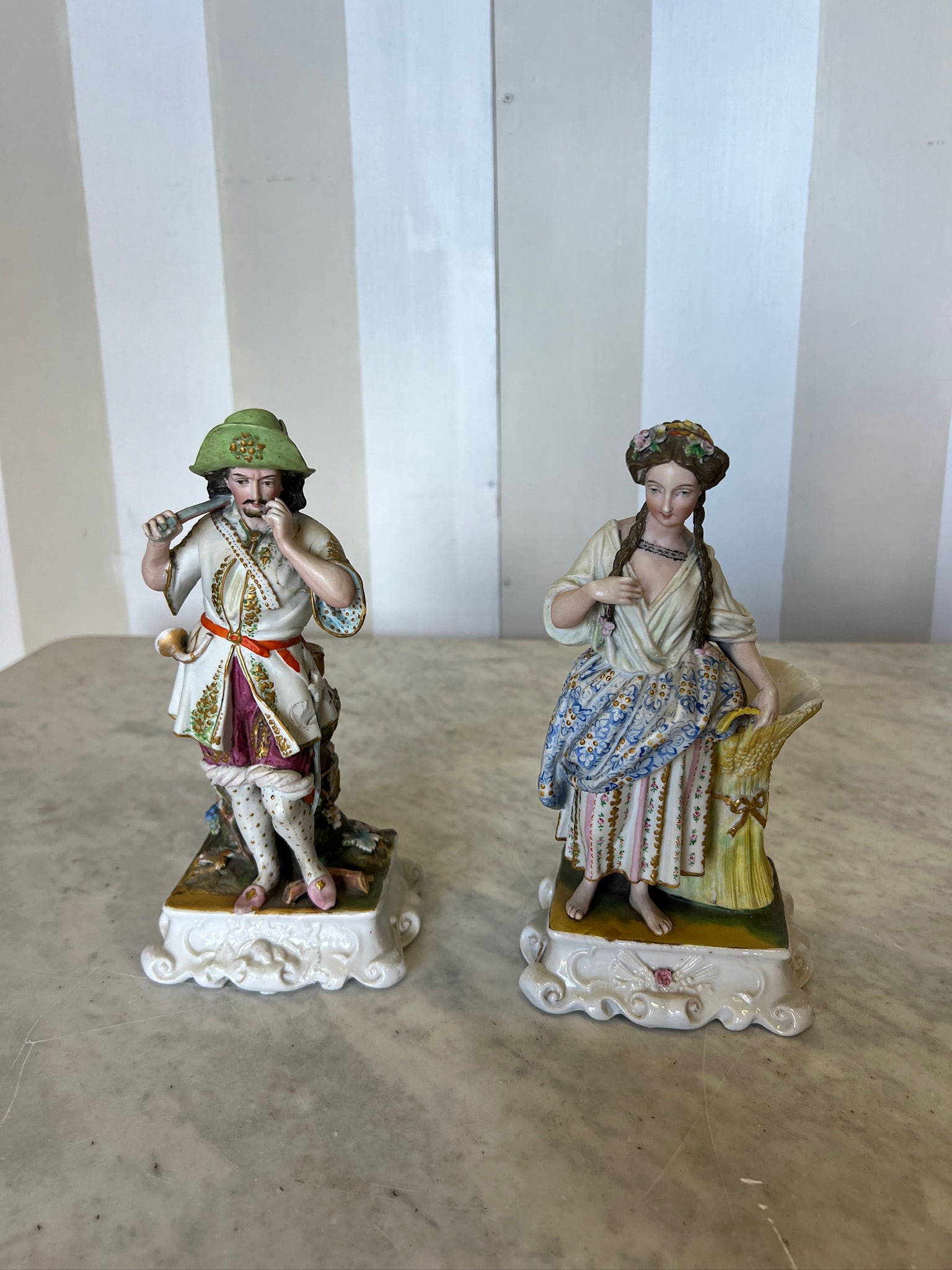 Pair Of French Porcelain Figurines Auction