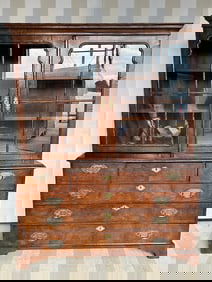 18th- 19th Century English Burled Walnut Cupboard. Incredible color and patina