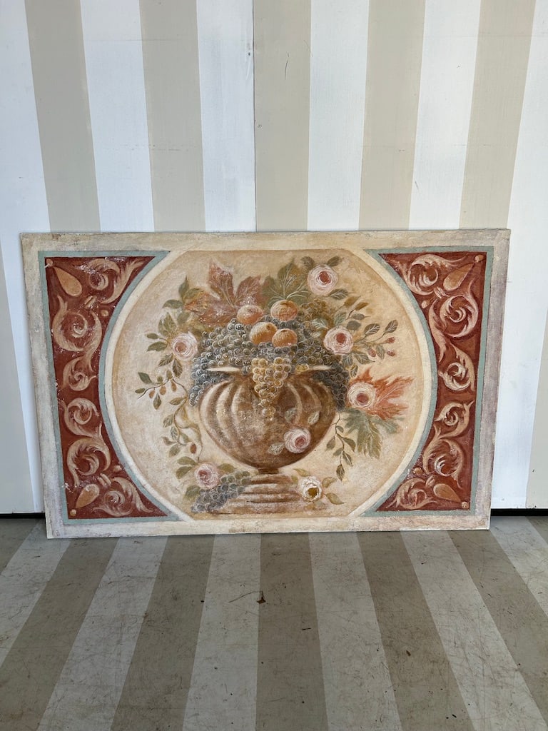Antique French or Italian Painted Still Life on Canvas from a Charlottesville estate: Antique French or Italian Painted Still Life on Canvas from a Charlottesville estate