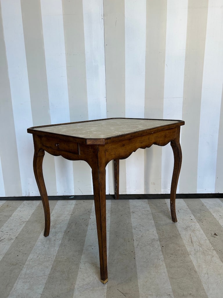 18th Century French or Italian Fruitwood Table with Fortuny? Upholstered Top (1 of 10)