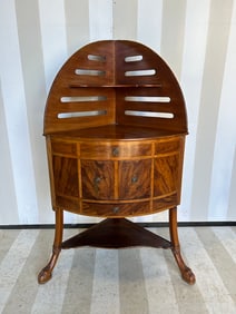 Very Unique 19th Century English Inlaid Mahogany Corner Bar