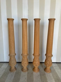 Set of 4 turned and carved posts, could be made into lamps