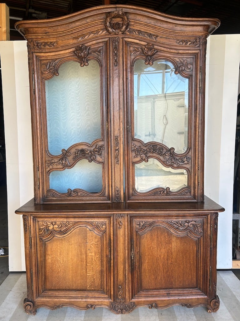 Antique French Buffet du Corps with Modern Cabinetry added for Entertainment Storage (1 of 18)