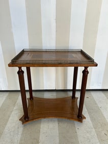 Great little 19th Century Inlaid Side Table with Bronze Gallery