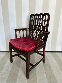 Fabulous 19th Century English Mahogany Chippendale Arm Chair