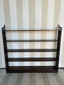 19th Century English Mahogany Hanging Shelf with Drawers