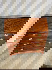 18th- early 19th Century American Inlaid Mahogany Slant Front Desk