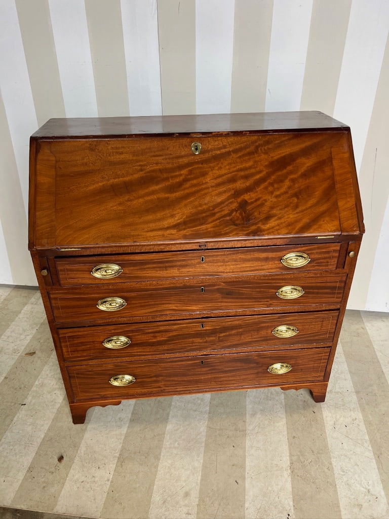 18th- early 19th Century American Inlaid Mahogany Slant Front Desk (1 of 14)