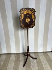 19th Century Paint Decorated Pole Screen- would also make a great floor lamp