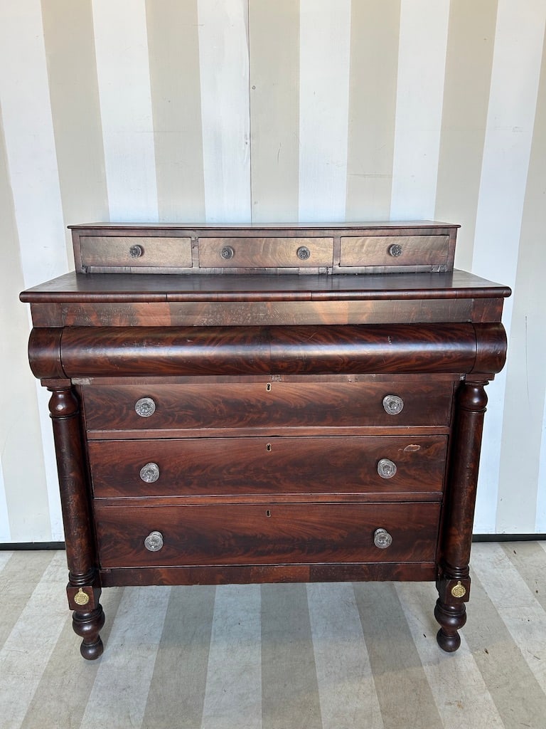 19th Century American Classical Flame Mahogany Chest (1 of 11)
