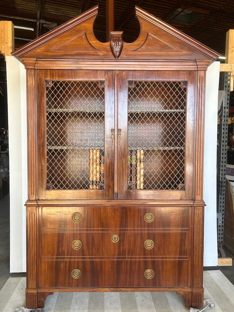 Custom Dutch Mahogany Bookcase with Hidden Safe Behind Sliding Books, ex Christies (1 of 17)