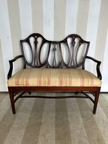 19th Century English or American Mahogany Settee