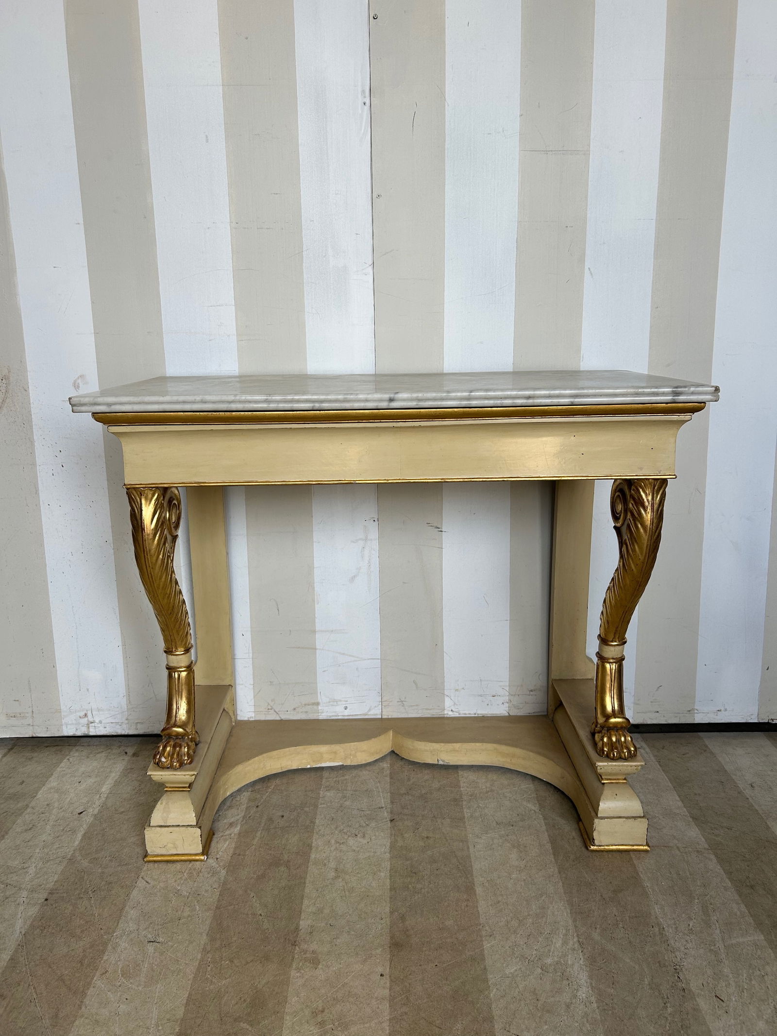 19th- early 20th Century French Paint Decorated Marble Top Console (1 of 16)