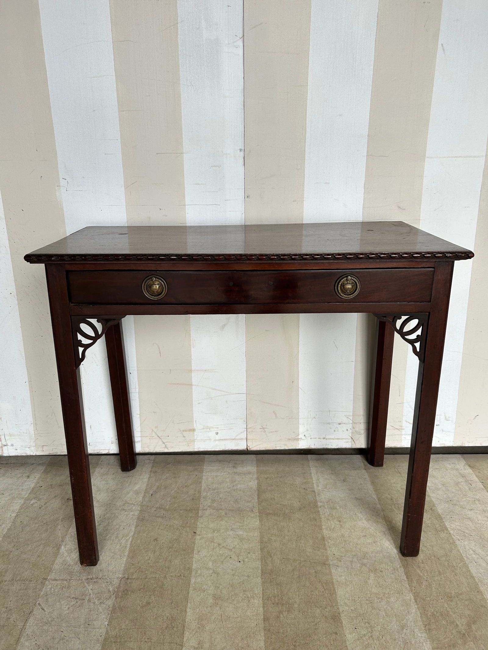 18th- 19th Century English Mahogany Console Table with Drawer (1 of 15)