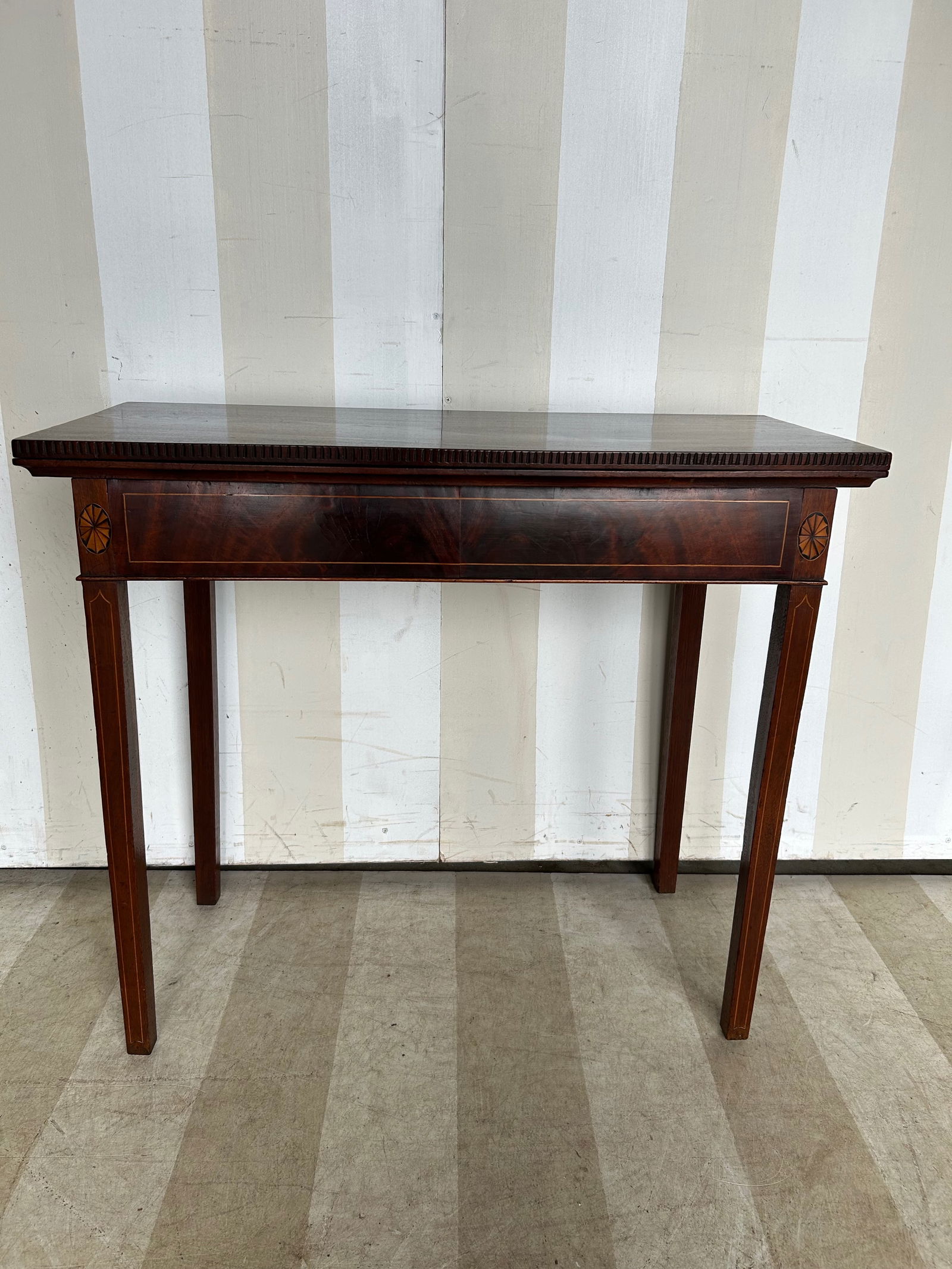 18th- 19th Century English Inlaid Mahogany Card Table (1 of 12)