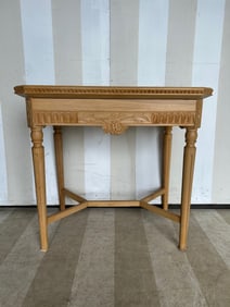 Antique French Stripped Pine Table with Drawer