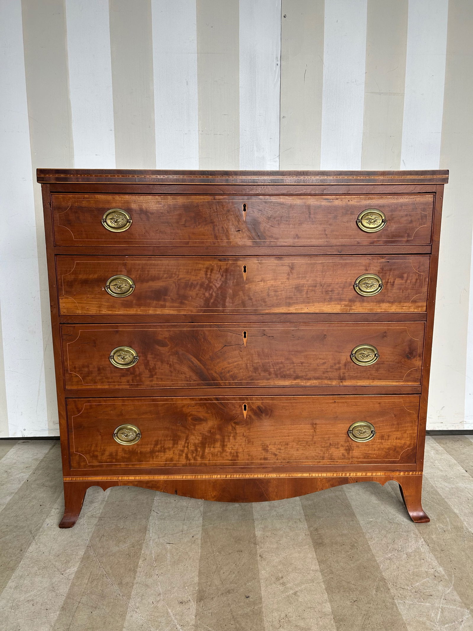 Beautiful American Inlaid Federal Period Chest (1 of 18)