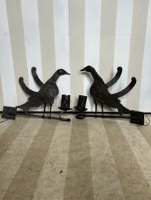 Pair of Unique and Folky Bird Form Sconces