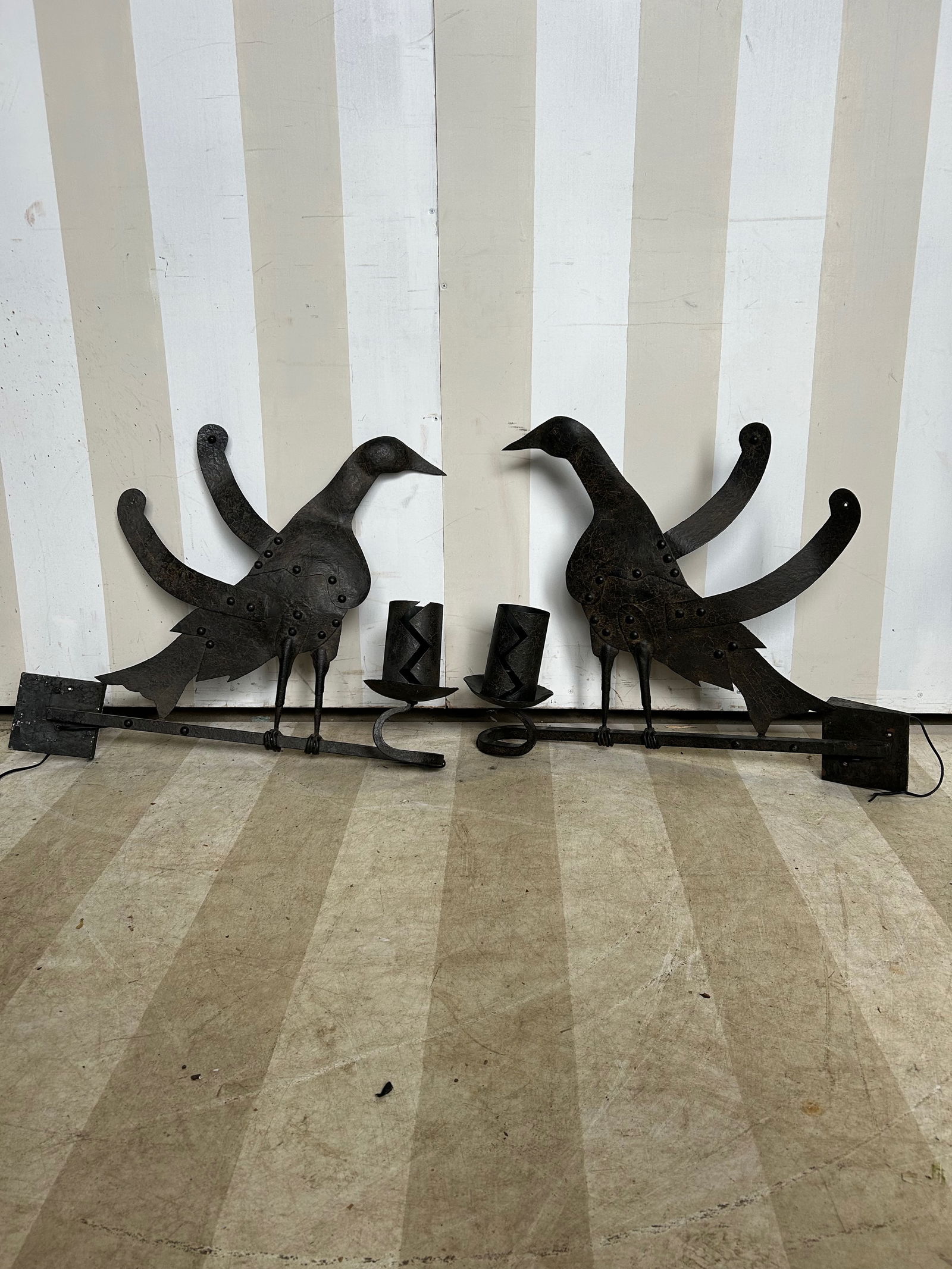 Pair of Unique and Folky Bird Form Sconces (1 of 12)